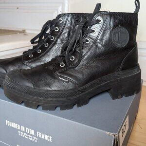 Pallabase black leather boots, size 9.5